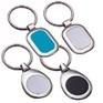 Stock Key Chain - Rounded Rectangle Fob w/Black Center