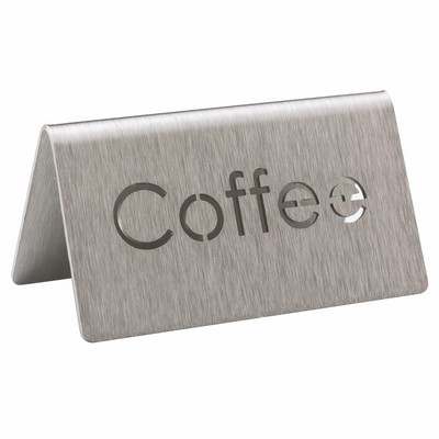 Laser Cut Stainless Steel ID Table Tent (Coffee)