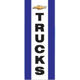 16 Oz. Chevy® Trucks Reinforced Vinyl Single Sided Drape & Vertical Stripes (3' x 8')