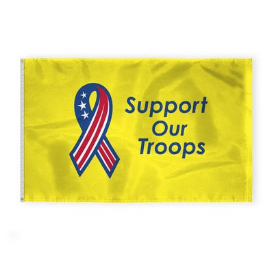 Support Our Troops Flags 5x8 foot (yellow background)