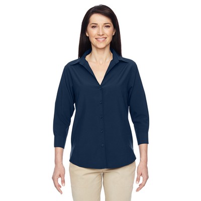 Harriton Ladies' Paradise Three-Quarter Sleeve Performance Shirt