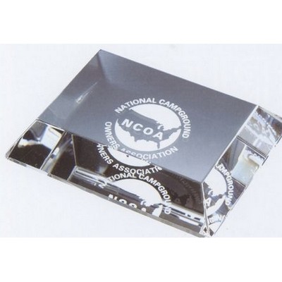 Jade Glass Mitered Edge Paperweight