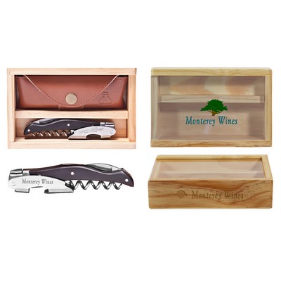 Laguiole Millesime® Genuine Buffalo Corkscrew Set w/Box & Leather Pouch