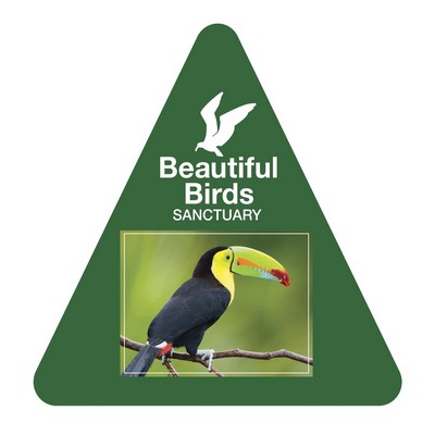 Triangle Sticker | 8" x 8" | White Vinyl | Ultra Removable Adh Back | Digital