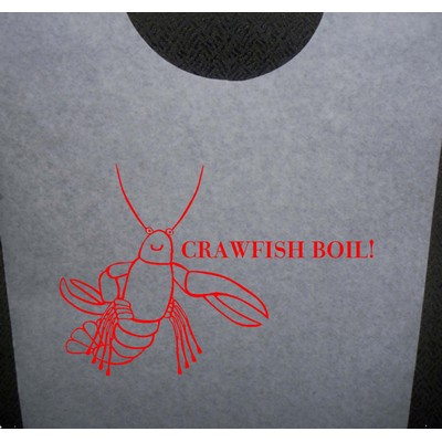 Stock Crawfish Boil Design Poly Backed Paper Bibs w/Ties Minimum 25 bibs.