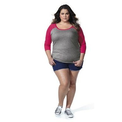 LAT™ Ladies Curvy Fit Premium Jersey V-Neck 3/4 Sleeve Baseball Tee