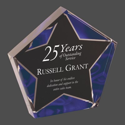 Star Blue Velvet Acrylic Award (6")