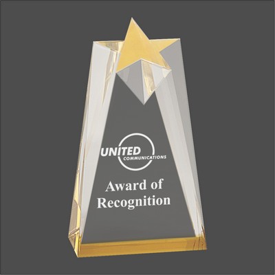 Gold Sculpted Star Acrylic Award (3½"x6")