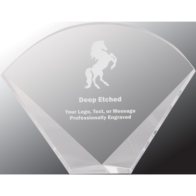 9" x 7" Crystal Facet Fan Award