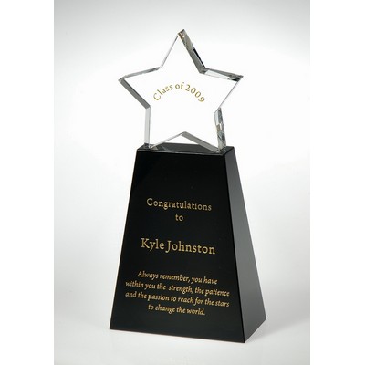 Clear Star on Black Base