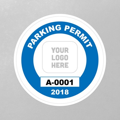 Circle Parking Permit with Your Logo (Inside Application) - 3" x 3"