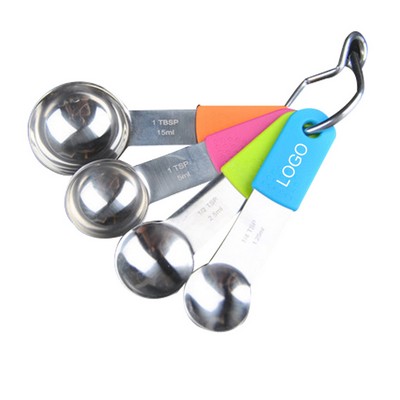 Stainless Steel Measuring Spoons W/ Silicone Handle