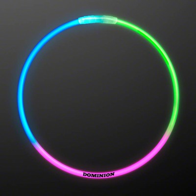 22" Tri Color Glow Necklaces, Blue/Pink/Green - PRINTED