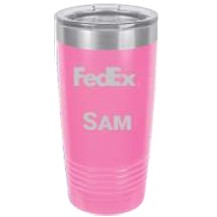 20 Oz. Polar Camel Pink Rignneck Vacuum Insulated Tumbler w/Clear Lid