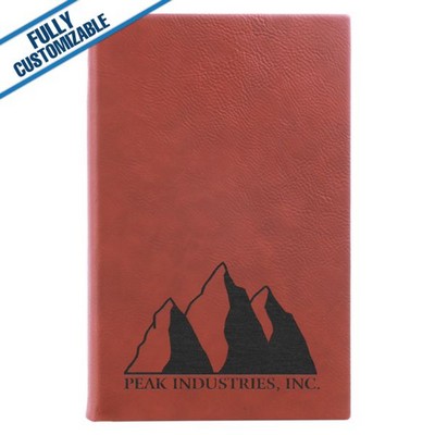 Red Leatherette - 5.25X8.25" Lined Journal Notebook With Page Marker