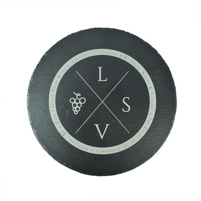 9 3/4" Round Slate Decor w/Foam Pads