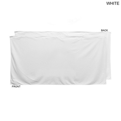 Plush and Soft Velour Terry Cotton Blend White Beach Towel, (30"x60"), Blank Only