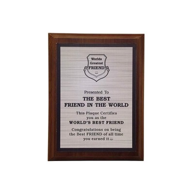 The Best Friend In The World Plaque- (Silver)