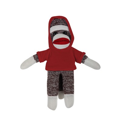 soft plush Original Sock Monkey with hoodie