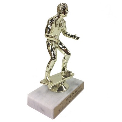 6 ½" Wrestler Trophy w/Marble Base