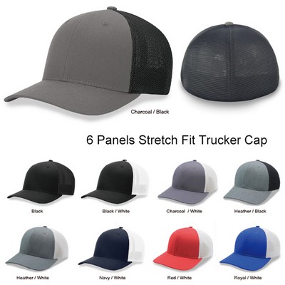 6 Panel Stretch Fit Trucker Cap