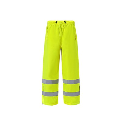 High Visibility Rain Pants, Class E, Lime, 300 Denier