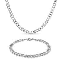 Jilco Inc. Gents Curb Link Bracelet & Necklace Set