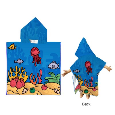 Full Color Microfiber Children Hooded Towel (24" x 48")