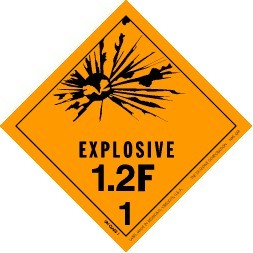 Explosive, 1.2F HazMat Paper Labels - 4" x 4"