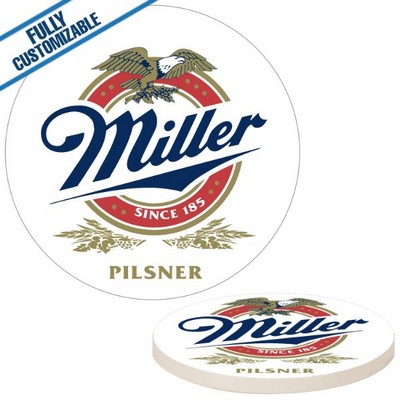 White Full Color Poker Chip w/White Edge (1.5")