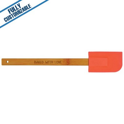 Red - 11.75" Silicone Spatula With Bamboo Handle