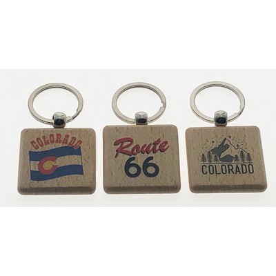 Square Economy Wood Key Tag