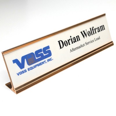 Plastic Name Plate and Desk Holder Set (2"x8")