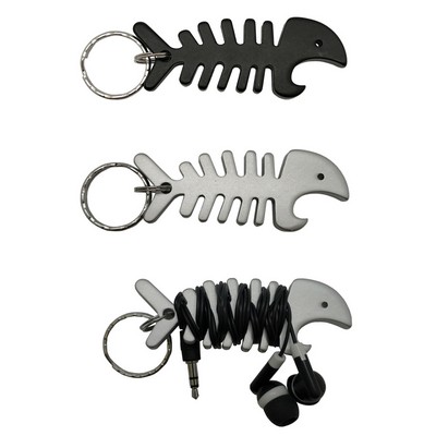 Fish Bone Bottle Opener Keychain