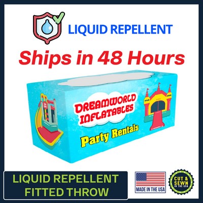 4' x 30"Top 29"H - (Liquid Repellent) 4 Sided Hemmed Fitted Table Throw - Made in the USA