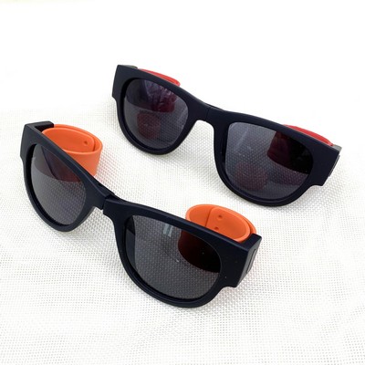 Silicone Foldable Sunglasses With Slap Band
