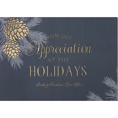 Pinecone Appreciation Folder Front Imprint Card
