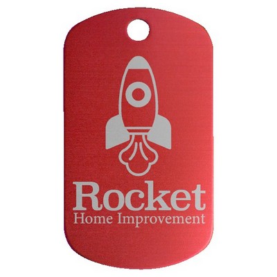 Anodized Aluminum Red G.I. Tags, Engraved, 1" x 2"