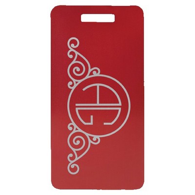 Anodized Aluminum Red Luggage Tag, Engraved, 3 7/8" x 2"