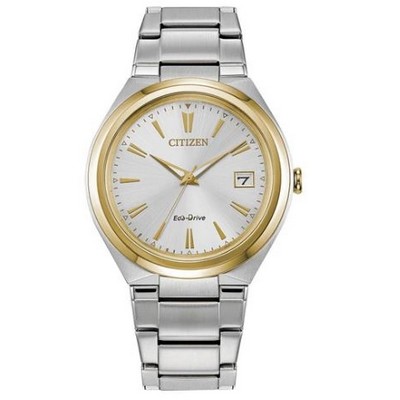 Citizen® Ladies' Corporate Exclusive Eco-Drive® Two Tone Watch w/Silver-Tone Dial