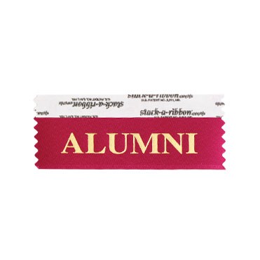 Stk-A-Rbn Alumni Maroon Ribbon Gold Imprint