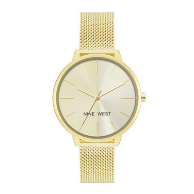 Nine West® Women's Matte White/Light Champagne Dial w/Gold-Tone Bracelet Watch