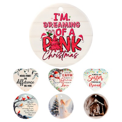 3" Round Ceramic Christmas Ornament