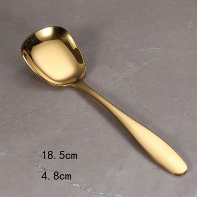 7.28" #L Gold Stainless Steel Ice Cream Spoon Yogurt Spoon 304 Coffee Pudding Spoon