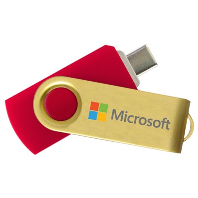 iClick® Type-C Gold Swivel USB Flash Drive 16GB