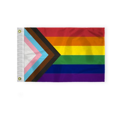 12''x18'' 1ply Nylon Progressive Pride Flag