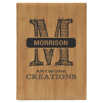 7" x 9 1/2" Bamboo Leatherette Sketch Book-Unlined Paper