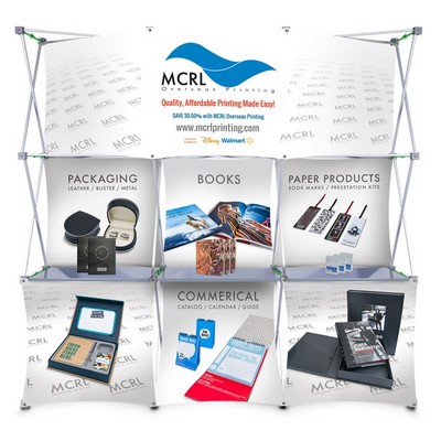 Fabric Panel Wall 8'X8', 7 Panels , 3 Shelves