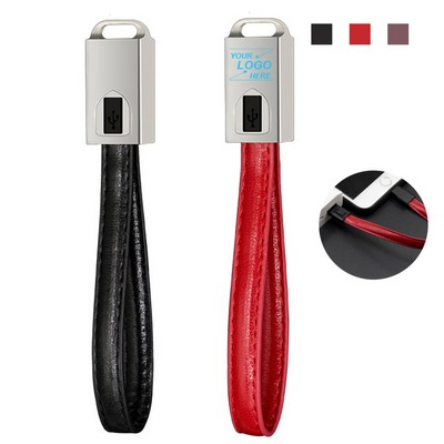 Charging Cable w/Leather Keychain