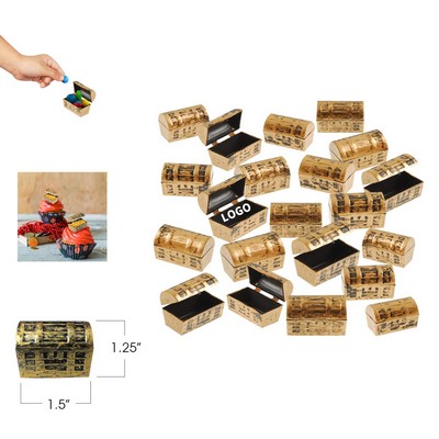 1.5" Plastic Chests with a Gold Finish Mini Pirate Treasure Chests
